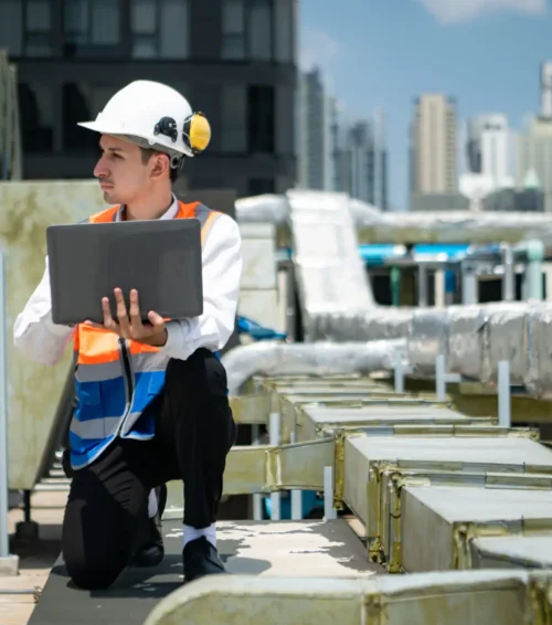 Engineers inspect the completed air conditioning and water systems to continue verifying their functionality.